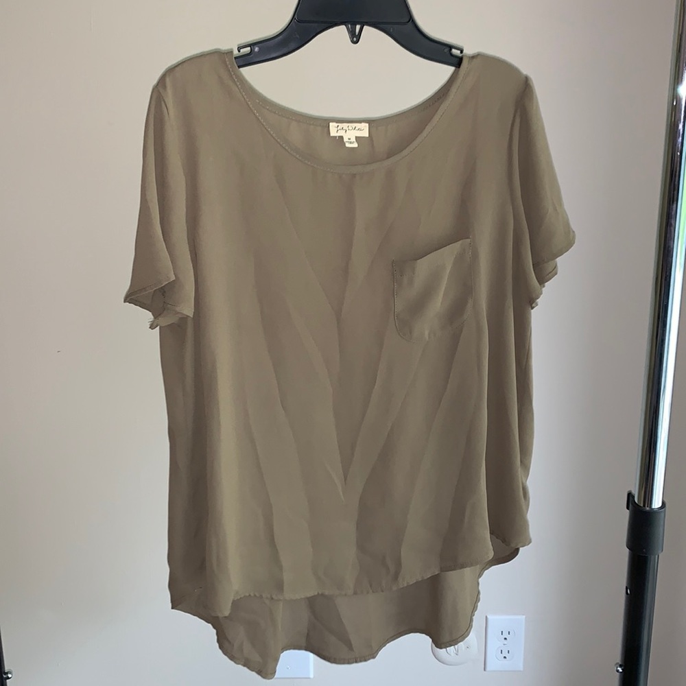 Olive “chiffon” blouse